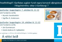Súpufundir í Garðabæ 7. og 14. október