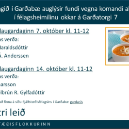 Súpufundir í Garðabæ 7. og 14. október